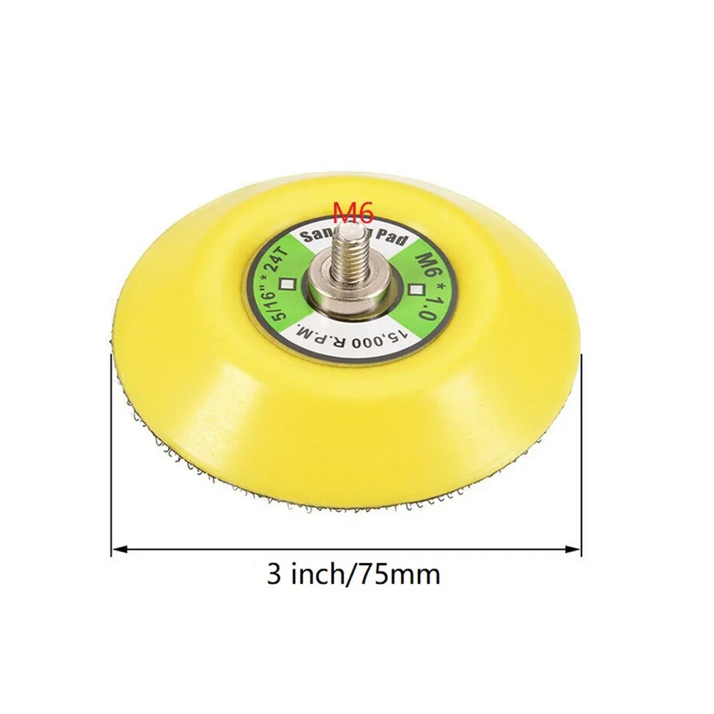 Imagem -06 - Discos de Lixa Hook And Loop Suporte de Rosca para Lixadeira Aérea Moagem Polimento Ferramentas Abrasivas m6 75 mm Pcs