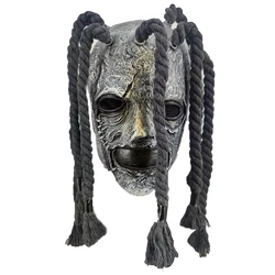 Corey Taylor style full head latex mask with dreadlocks fancy dress