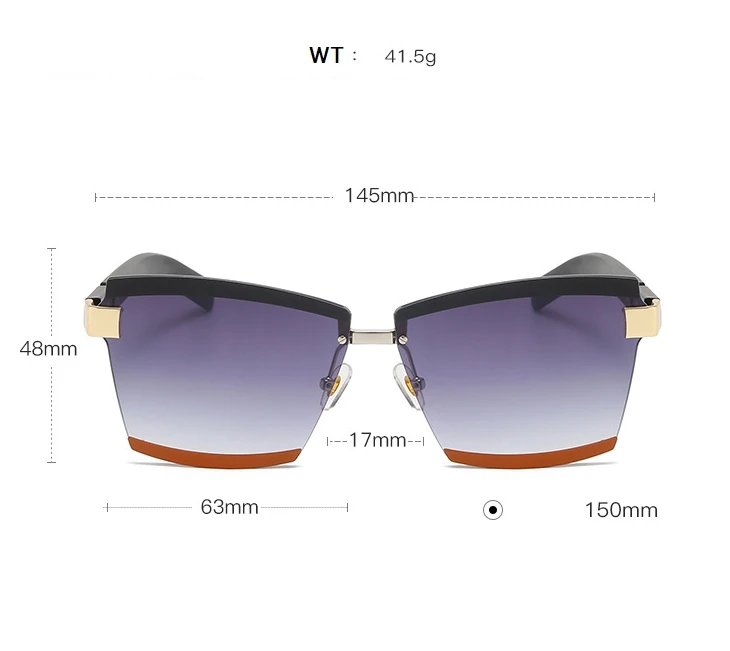 47391 randlose Platz Luxus Sonnenbrille Marke Designer Männer Frauen Fashion Shades Uv400 Vintage Gläser – Detail 6