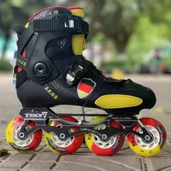 Cool Professional Slide Inline Skates Shoes with Thick Inner Boot Strengthen 76mm 80mm Roller Skates Patines Sliding Brake Shoes