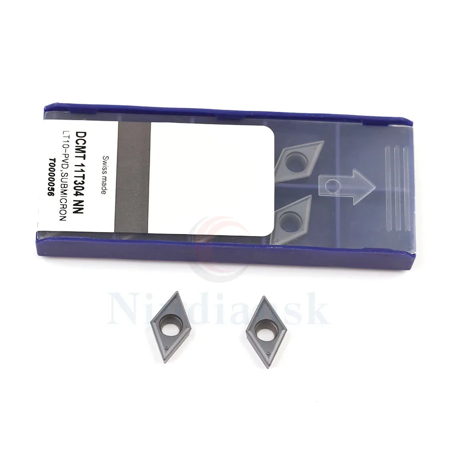 DCMT11T304 NN LT10 DCMT11T308 NN LT10 كربيد إدراج الداخلية تحول أداة مخرطة معدنية أدوات التصنيع باستخدام الحاسب الآلي أداة سبائك الصلب تحول إدراج