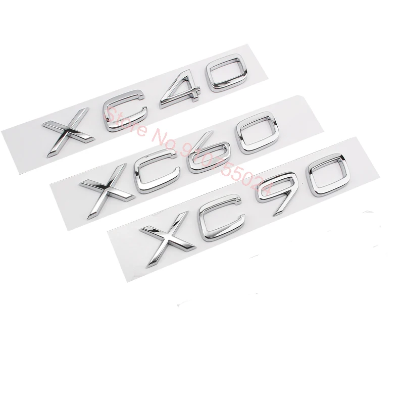 ABS Letters Numbers Emblem XC40 XC60 XC90 Trunk Lid Badge Models Namaplate Decal Car Sticker for Volvo Chrome Glossy Matte Black