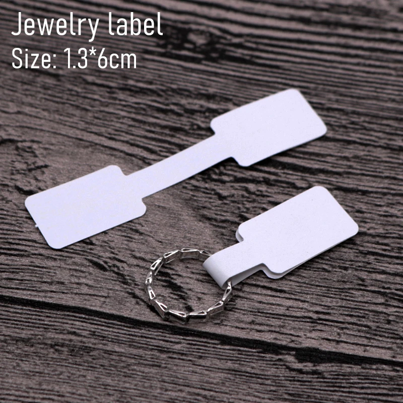 

500Pcs Blank Price Size Tag Stickers Jewelry Tags Paper Label Hang Tags for Earring Ring Necklace Bracelet 13x60mm