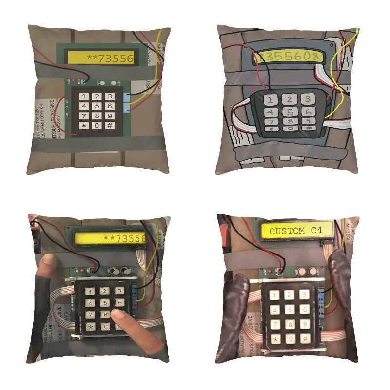 CS Go Bomb Pillow Living Room Decoration Kawaii Game State Timer Chair Cushion Square Pillowcase