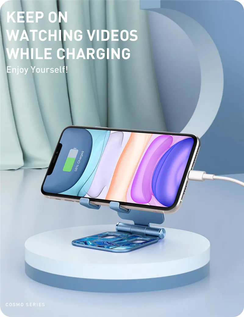 Adjustable Cell Phone Stand Holder I-Blason Phone Dock Multi Angle Compatible with Smart Phone For iPhone For Android Smartphone