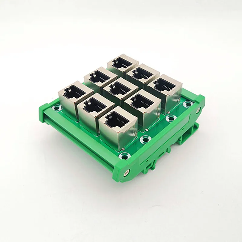 RJ45 8P8C Jack 9-Way Buss Breakout Board,Terminal Block, Connector.