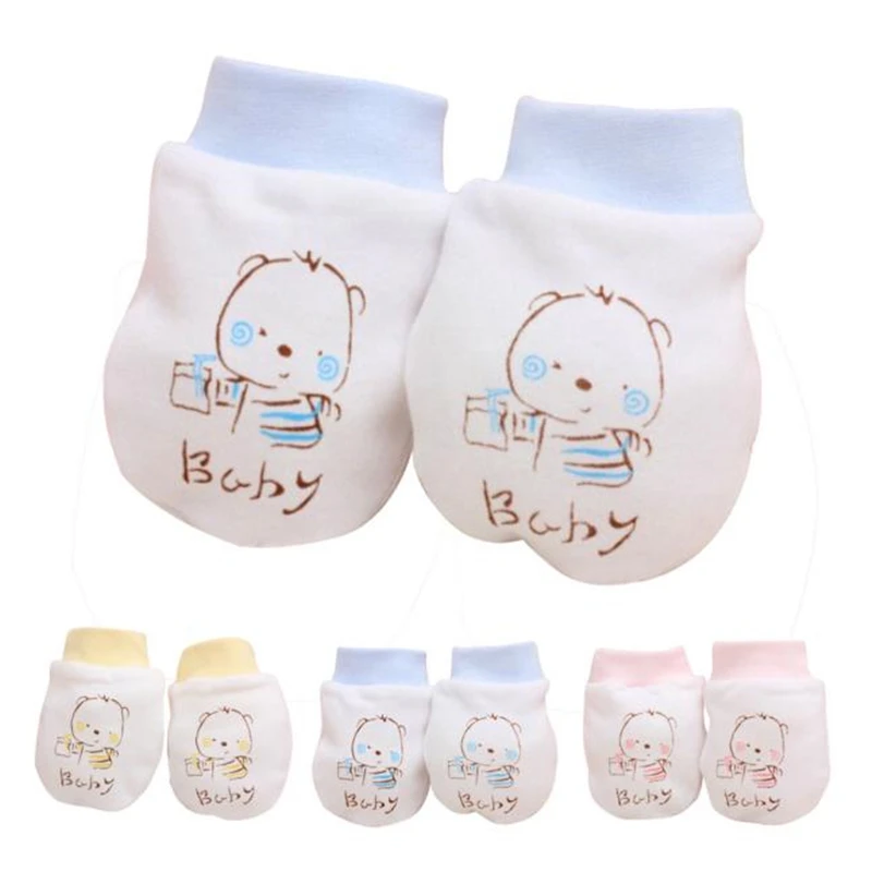 Cartoon Anti-grasping Gloves Four Seasons Newborn Safety Boys Girls Anti Scratch For Newborn Protection Face Baby Mitten