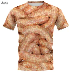 Fashion Sausage Party Food 3D Print T-shirts Men Women Fashion Clothes Summer Tee Shirts Tops Drop Shipping