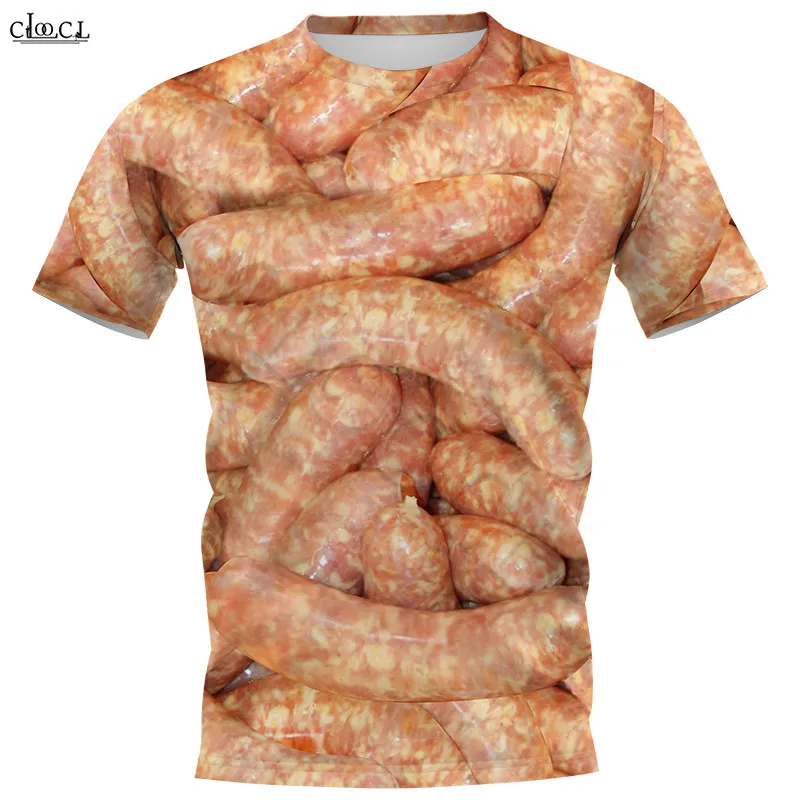  Fashion Sausage Party Food 3D Print T-shirts Men Women Fashion Clothes Summer Tee Shirts Tops Drop Shipping