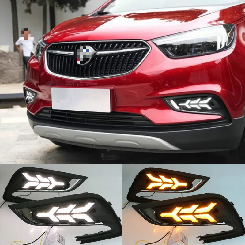 

For Buick encore 2016-2018 with Dynamic moving yellow turn signal LED drl daytime running light