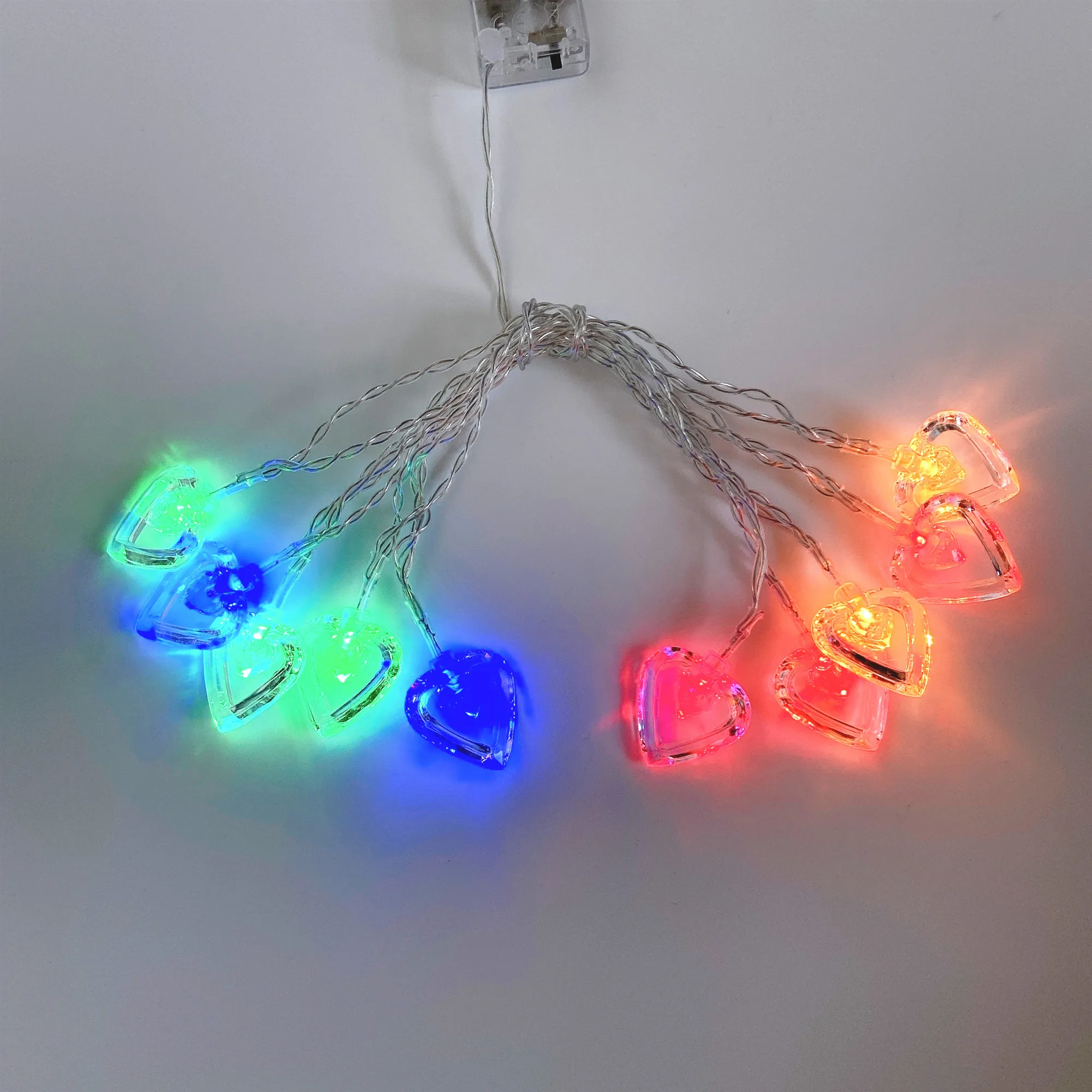 Presente de natal string luzes de fadas em forma de coração led guirlanda para feliz natal presentes de ano novo decorações de natal