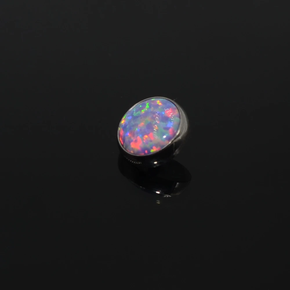 1PCS G23 Titanium Opal Dermal Anchor Top Micro Dermal Anchor Piercings Skin Diver Surface Piercing Fashion Body Jewelry 1.2mm