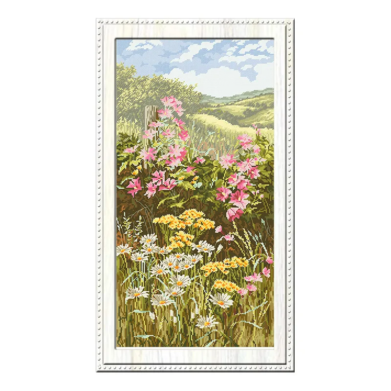 Beautiful Flowers Series Chinese Cross Stitch Count Embroidery Kits 11CT 14CT Printed Canvas Needlework Set  Home Decor Painting