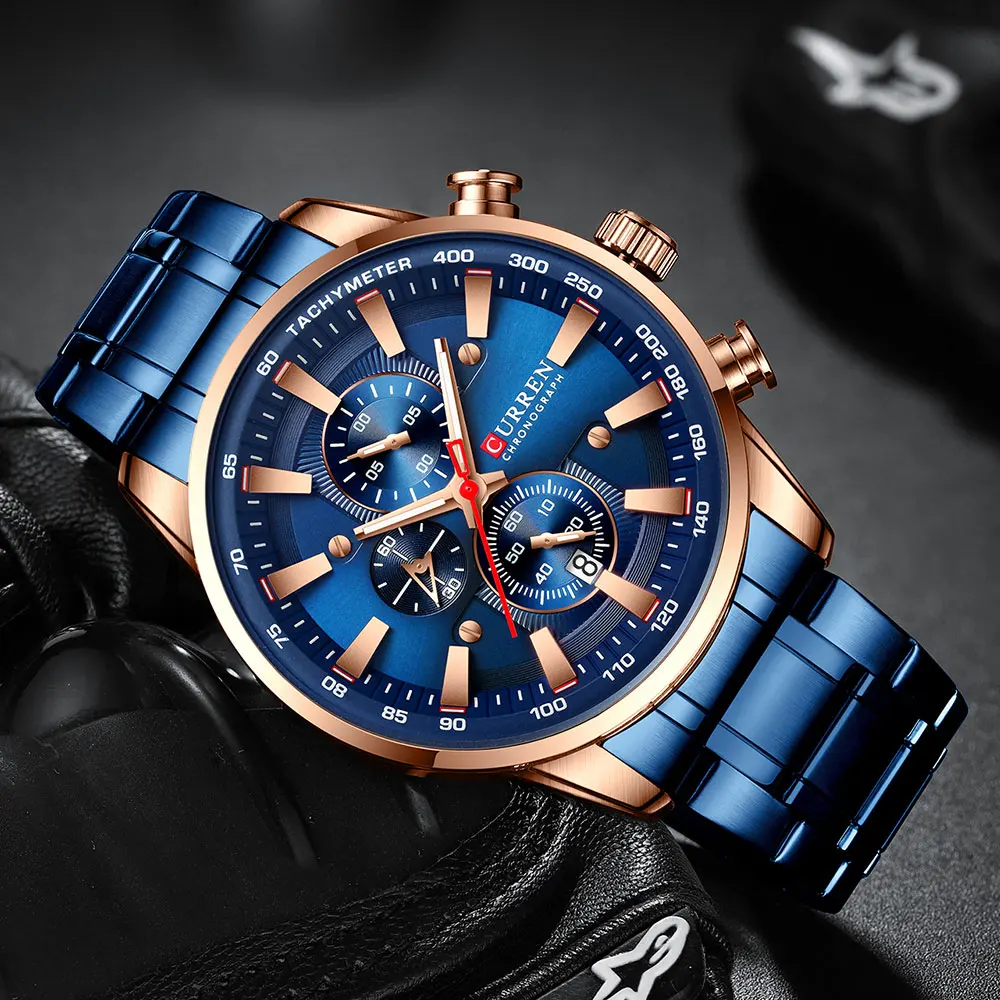 CURREN Neue Herren Uhren Quarz Business Wasserdichte Uhr Mann Uhren Top Marke Luxus Armbanduhr Männer Chronograph Reloj Hombre – Detail 20