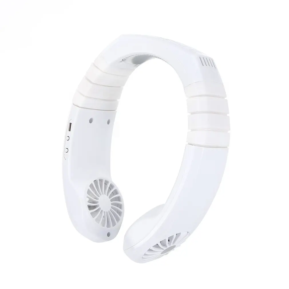 Summer Hands-Free Hanging USB Rechargeable air conditioner fan ravel Hanging Neck Cooler Earphone Earphone Design Sport Fan 1PCS