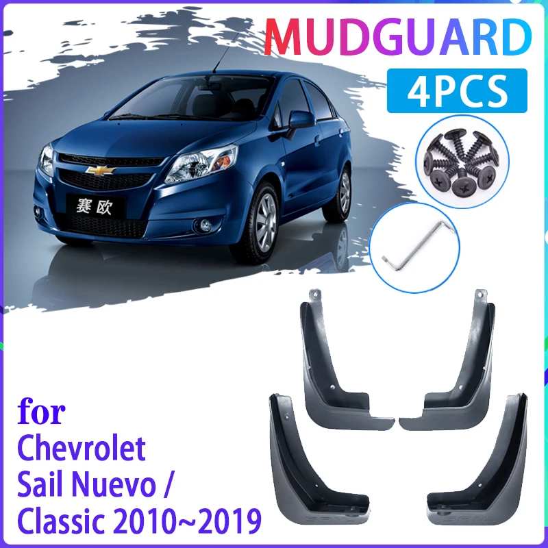 4 PCS Car Mud Flaps for Chevrolet Sail 2010~2019 Nuevo Classic Mudguard Splash Guards Fender Mudflaps Auto Accessories