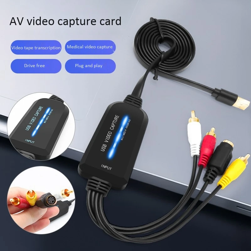 USB 2.0 Video Capture Card Single Channel USB Capture Card AV Capture Device Drive-Free Digital Converter