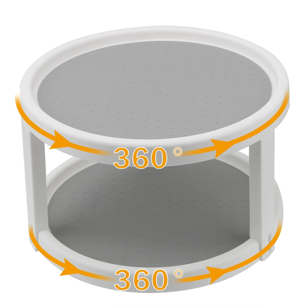 HILIFE Condiment Storage Rack Rotating Organizer Round Shelf Spice Rack Kitchen Storage Tray Pantry Cabinet Turntable