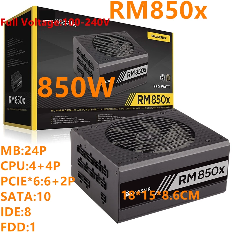 New Original PSU For Corsair 550W 650W 750W 850W Power Supply RM550X RPSO107 RM650X RM850x RPS0124 RM750X