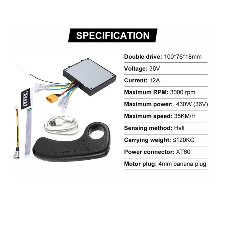 Controlador de monopatín eléctrico de doble Motor sin escobillas, NEW-36V, Longboard Drive, ESC, sustitución de Scooter, accesorios de placa base