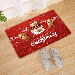 Bath Mat 40x60cm Home Bathroom Non-slip Carpet Toilet Christmas Theme Suede Mats Absorbent Rug Mat Kitchen Toilet Floor Decor