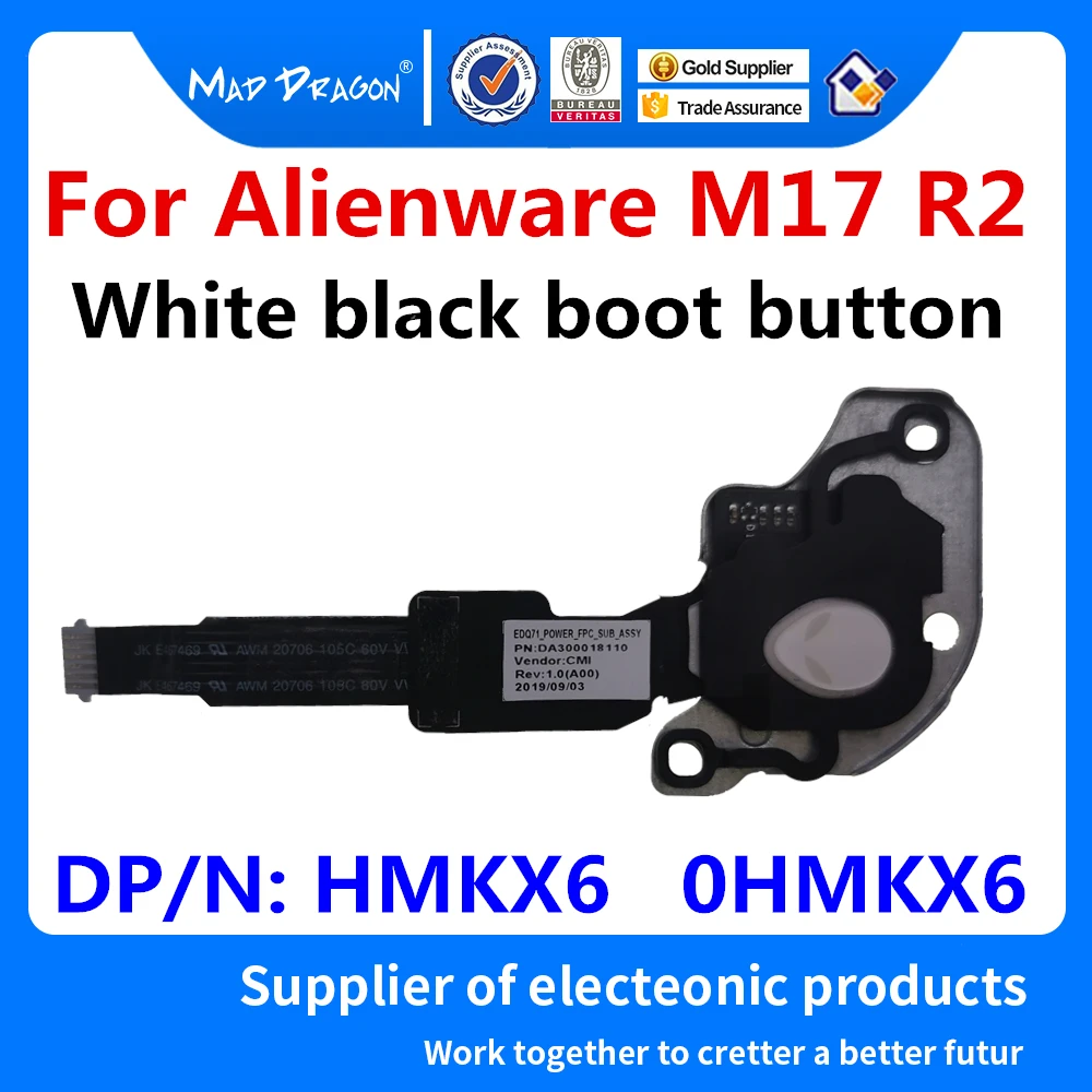 

New original Start small board button Power Board with Cable fixing bracket black White For Dell Alienware M17 R2 002J23 0HMKX6