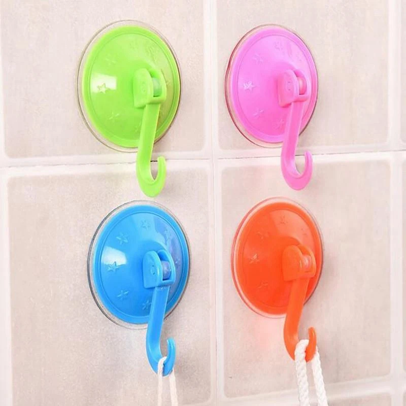 Plastic Random Color Vacuum Sucker Hook Decorative Kitchen Bathroom Strong Hanger Suction Suckers Cups