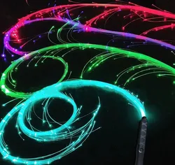 Disco Dance Whip Party Led Fiber Optic Dancing Whips Rechargeable Glowing whip Sparkle flow toy Light up 360° Swivel Rave EDM
