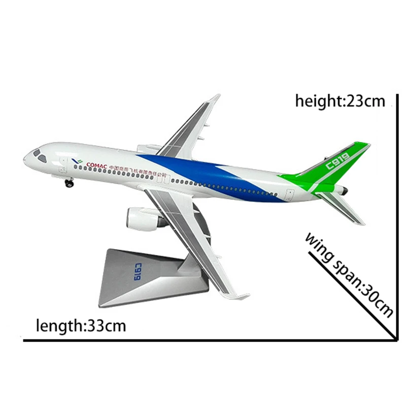 1/120 Scale Alloy Aircraft C919 COMAC Chinese Airplane Model Toys Children Kids Gift for Collection