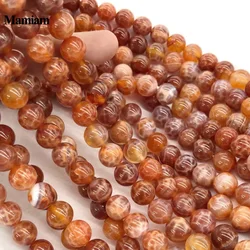 Mamiam Natural A+ Fire Agate Beads 6/8/10/12/14mm Smooth Loose Round Stone Diy Bracelet Necklace Jewelry Making Gemstone Design
