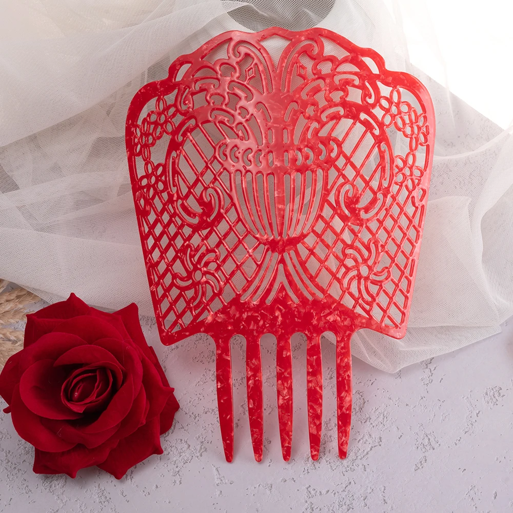 Vintage Hair Combs Women Colorful Acetate Hair Accessories Tortoiseshell High Comb Flamenco dancers Headdresses jewelry Gift New