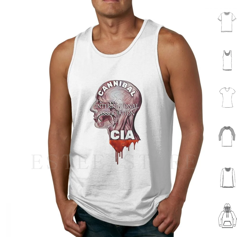 Cannibal Cia Tank Tops Vest Sleeveless Cannibal Human Brains Murder Death Mental Illness Bones Face Eating Hunger The