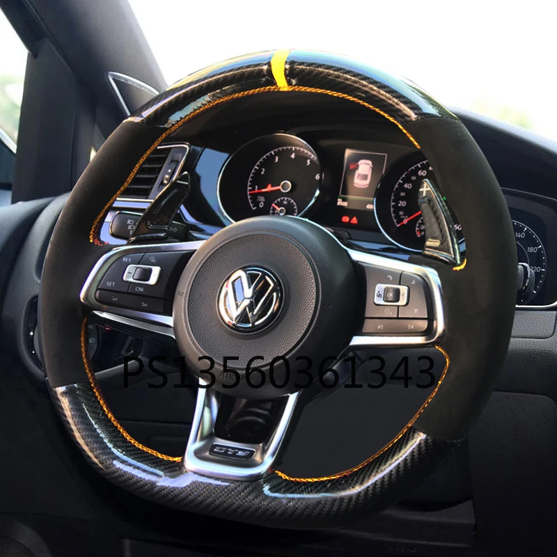 Suitable for Volkswagen VW Magotan T-CrossTayron Lamando Tiguan Bora T-ROC Jetta Passat Hand-sewn leather steering wheel cover