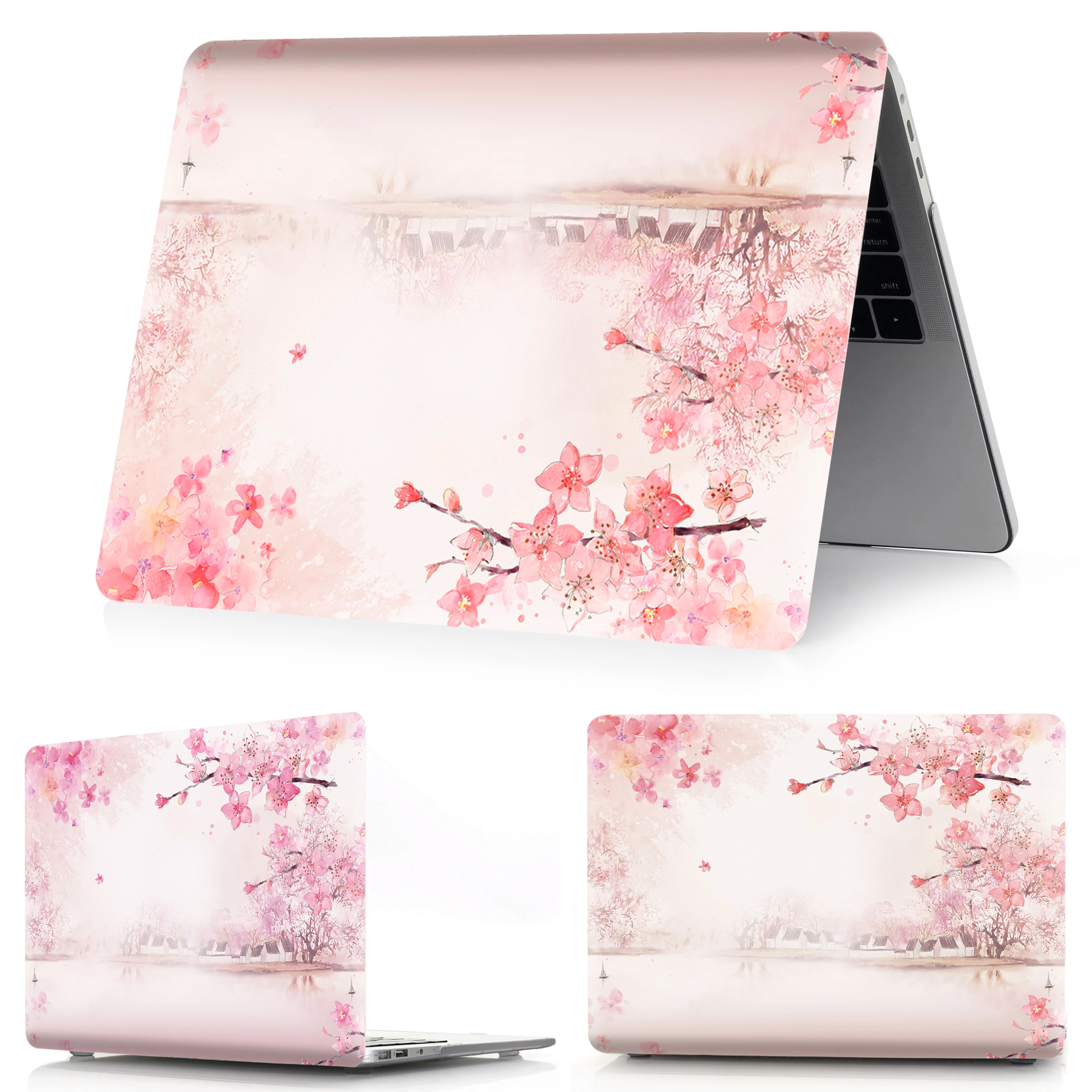 Laptop Case For Apple Macbook M1 M2 Chip Air Pro Retina 11 12 13 15 ,Touch Bar ID 13.6,14.2,16.2 inch Flower Painted Cover Case