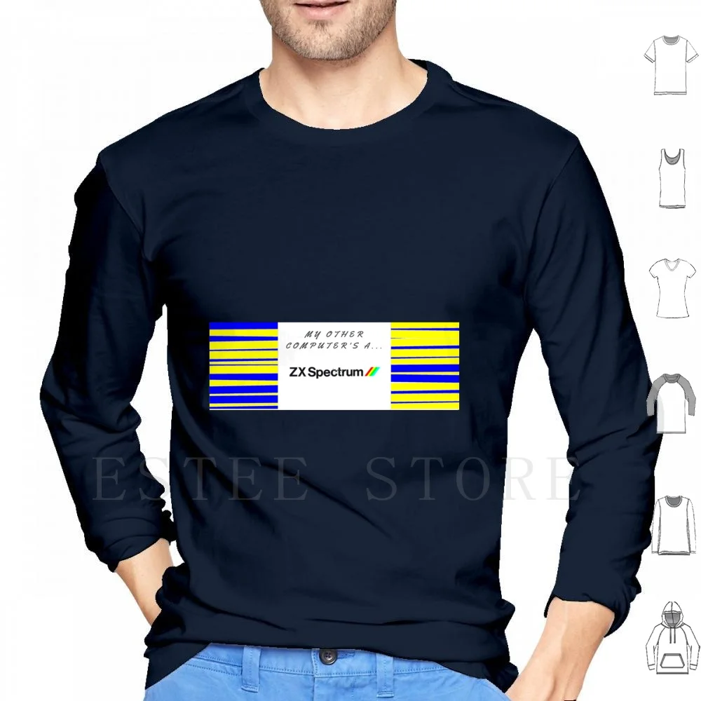 My Other Computer's A Zx Spectrum Hoodies Long Sleeve Spectrum Zx Spectrum 48k Micro Microcomputer 8 Bit Home