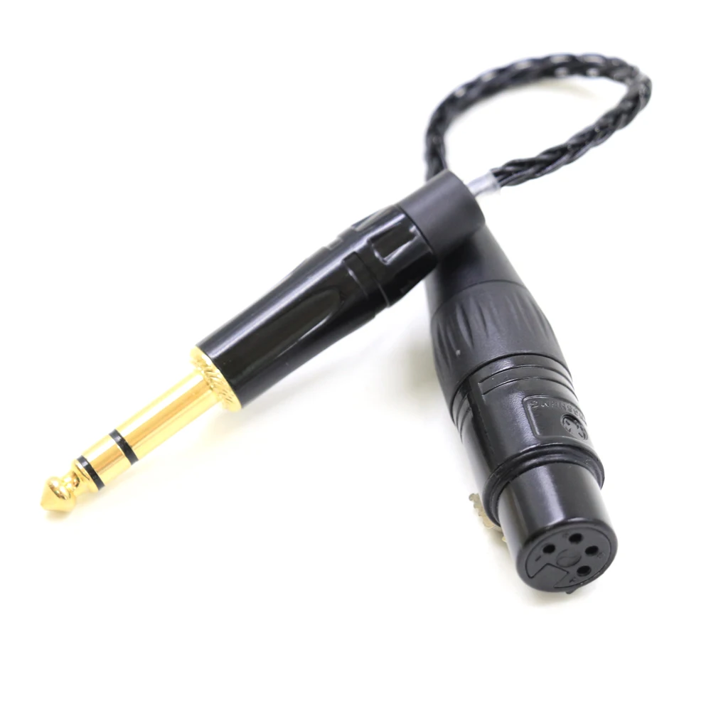 Haldane HIFI 7N stříbro pokovené 1/4 6.35mm TRS pánský na 4pin XLR vyrovnané ženské audio adaptér kabel 6.5 na XLR konektor šňůra DIY