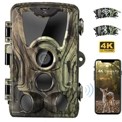 4K Video Live Show Hunting Trail Camera 30MP WIFI801PRO APP Bluetooth Control Night Vision Photo Trap Cameras