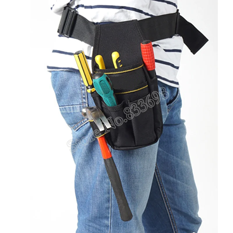 Electricians Technician Tool Bag 600D Oxford Tool Belt Waist Pocket Pouch Small Tool Bag With Belt Screwdriver Holder