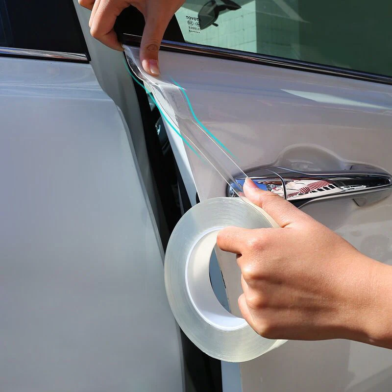 車のドア敷居トランクバンパープロテクターステッカーデカール30/50/70ミリメートル痕跡しきい値透明ナノテープツール起亜リオK2 K3