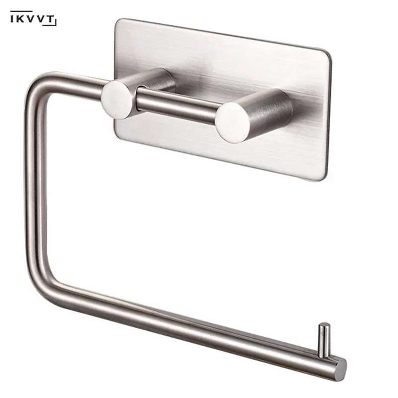 SUS304 Stainless Steel Toilet Paper Roll Self-Adhesive Tissue Rack Toilet Paper Roll Holder Hangers Wc Paper Holder