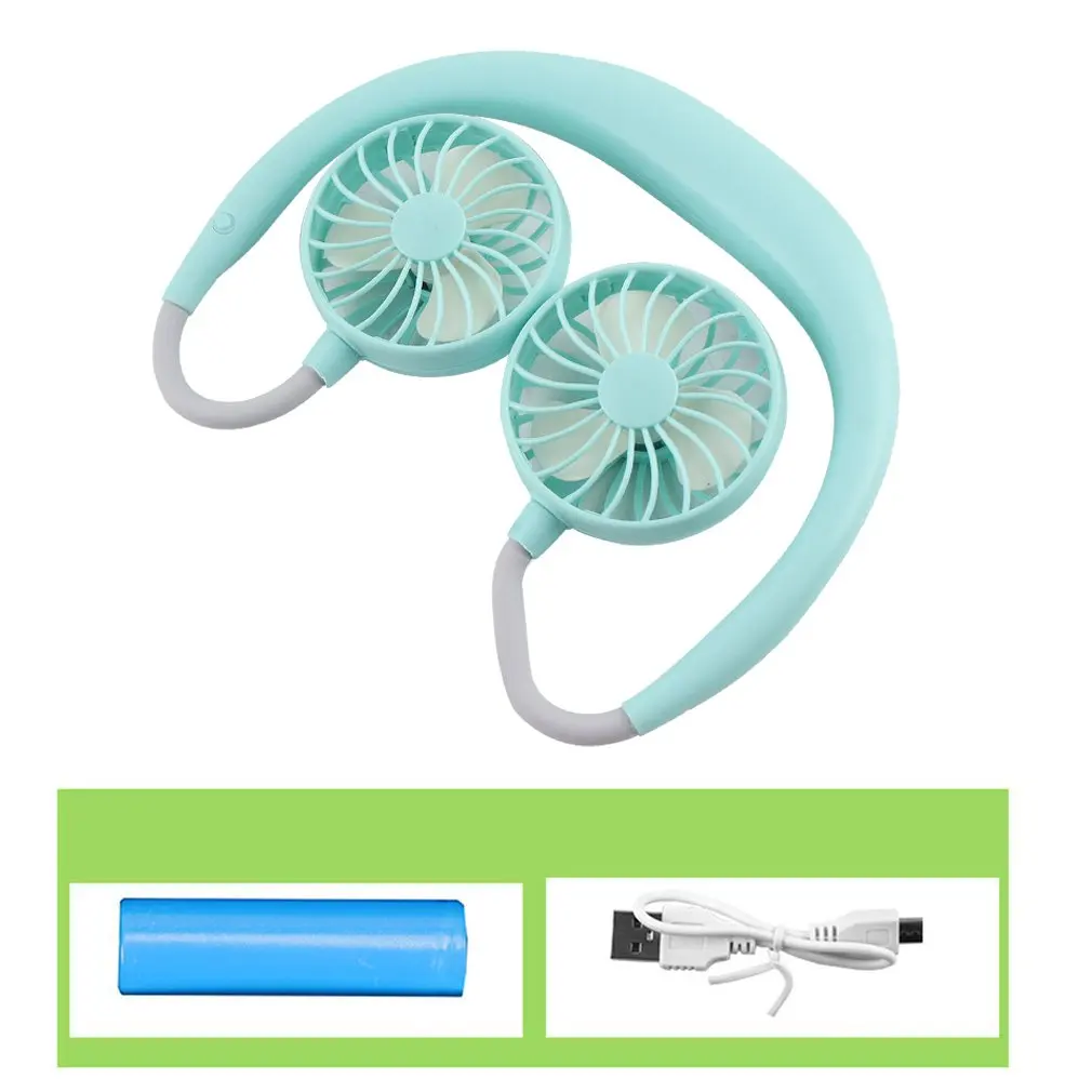 Ventilateur de sport paresseux Portable, Mini suspendu au cou, Rechargeable par USB, refroidisseur d'air manuel, pour l'extérieur