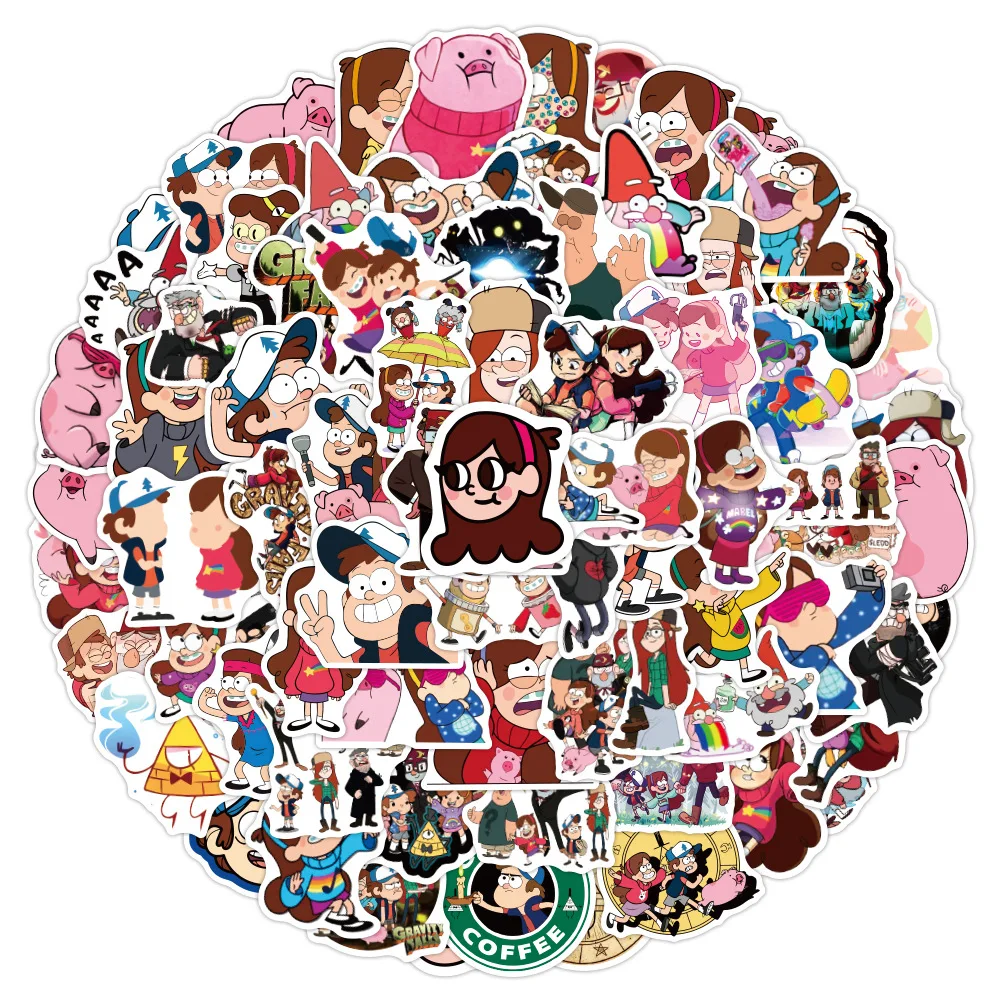 10/30/50/100pcs Gravity Falls Cartoon Stickers for Scrapbooking Phone Case Suitcase DIY Kid Toy Waterproof Cute Sticker Decals