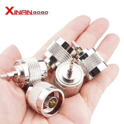 10pcs/lot N Type Male plug Crimp RF Coaxial Connector for RG316 RG174 cable