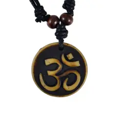 AUM OM Ohm Hindu Buddhist Hinduism Yoga India resin Pendant Necklace Amulet Lucky Gift Tribal Fashion Jewelry