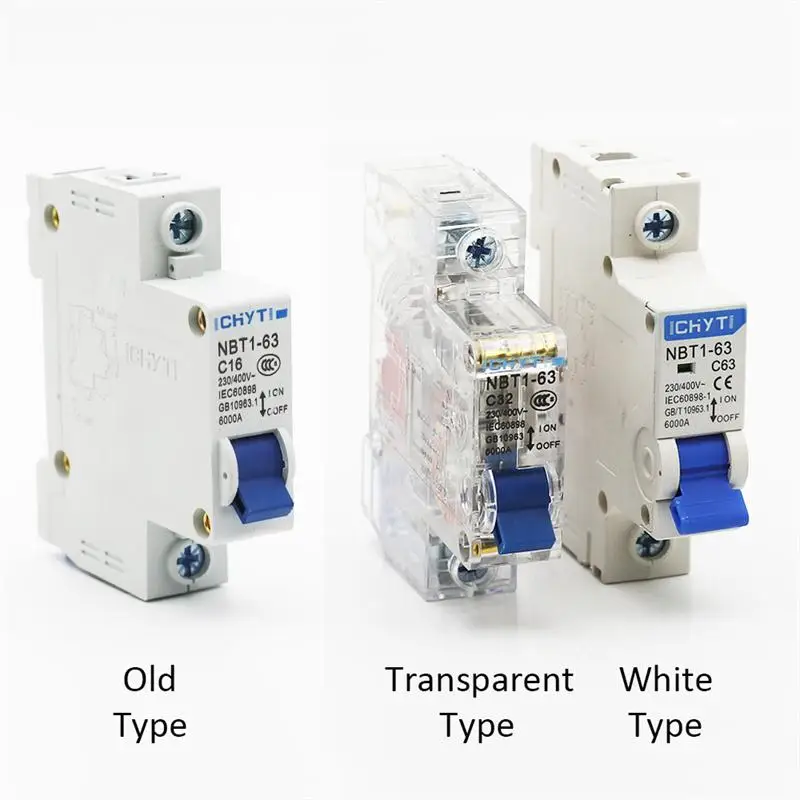 ICHYTI 220v/400V 1P 6A/10A/16A/20A/25A/32A/40A/50A/63A Transparent Shell Air Switch Household Miniature Circuit Breaker MCB