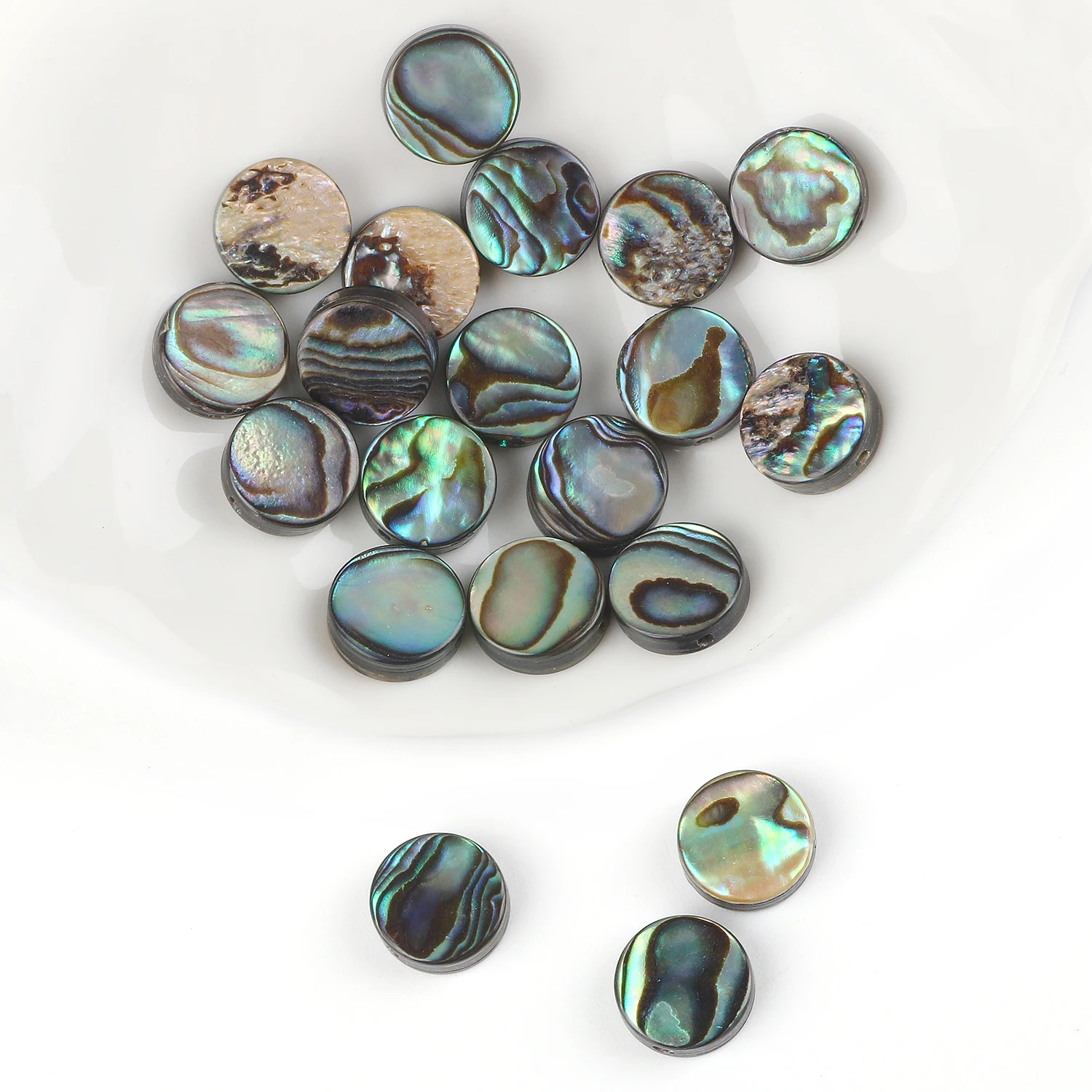 8 10 12mm Round Natural Abalone Shell Loose Beads Multicolor Shell Bead for Jewelry Making Necklace Bracelet Earring Accessories