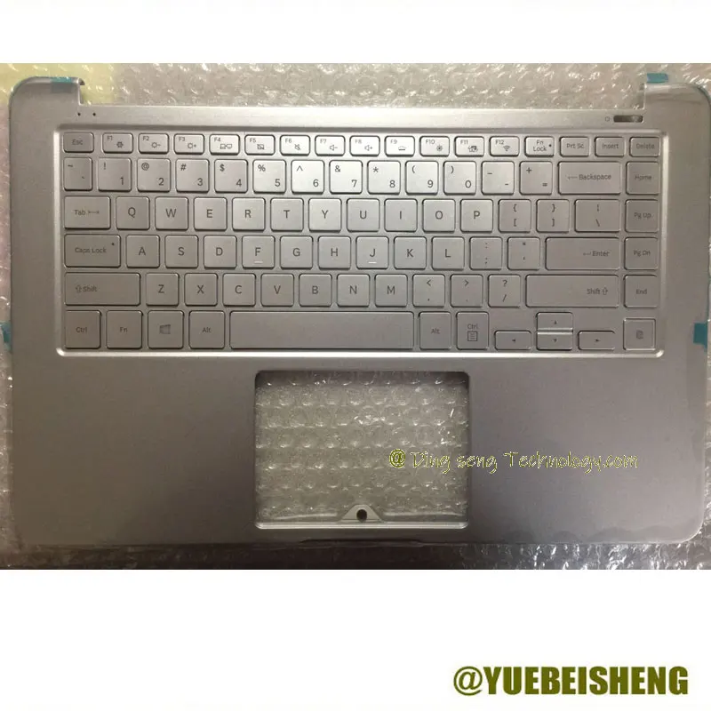 

YUEBEISHENG New/Org For Samsung NP 900X5T NP900X5T K02 K03 Palmrest US keyboard Upper cover Touchpad,Silver