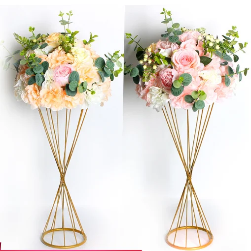 Iron geometric hollow Vase ornament waist flower wedding table flower wedding props guide flower rack