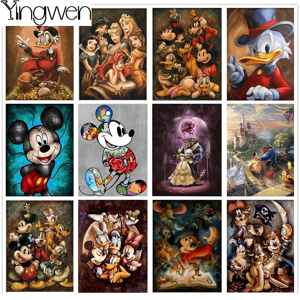 Disney Diamond Art 5D Diamond Painting Mickey Mouse And Donald Duck Cross Stitch Handmade Rhinestone Embroidery Crafts For Child