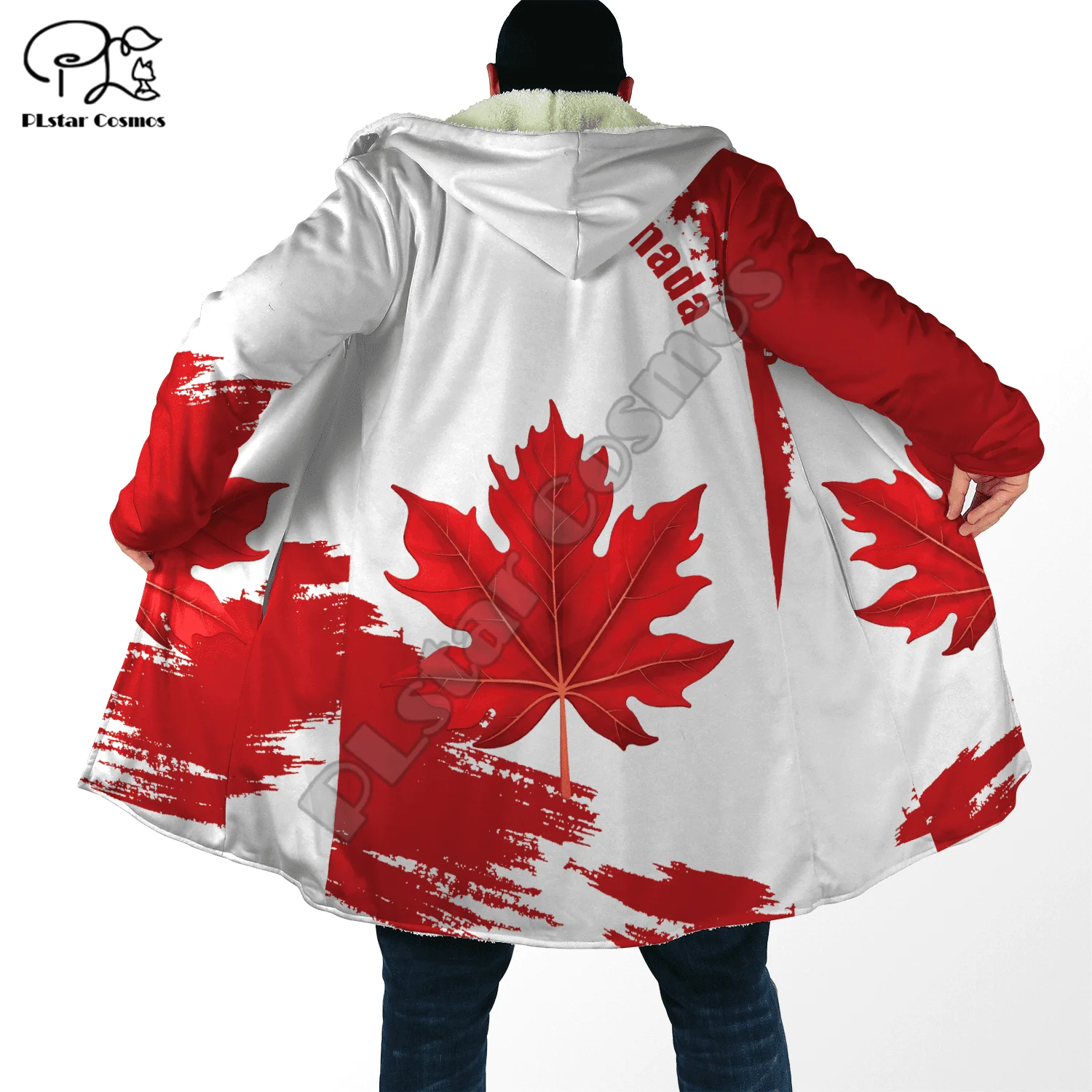 

PLstar Cosmos Canada Flag 3D Print New Fashion Winter Men/Women Hooded Cloaks Fleece Wind Breaker Unisex Casual Warm Overcoat C2